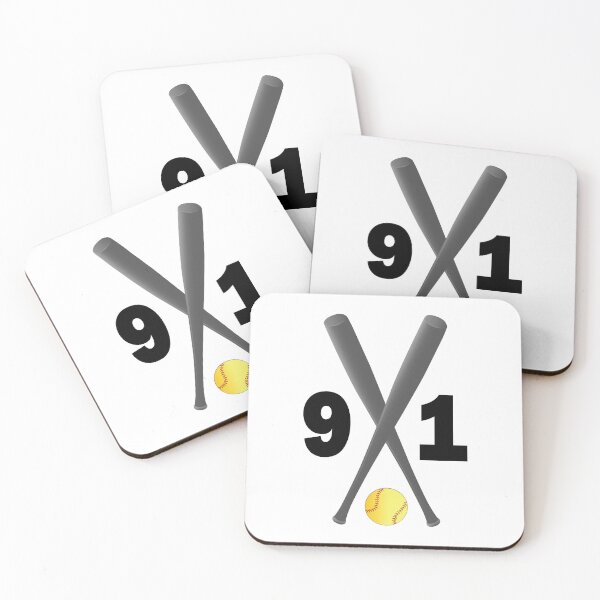 Item preview, Softball number 91 - ninety one with bats and ball designed and sold by AllShirts21.
