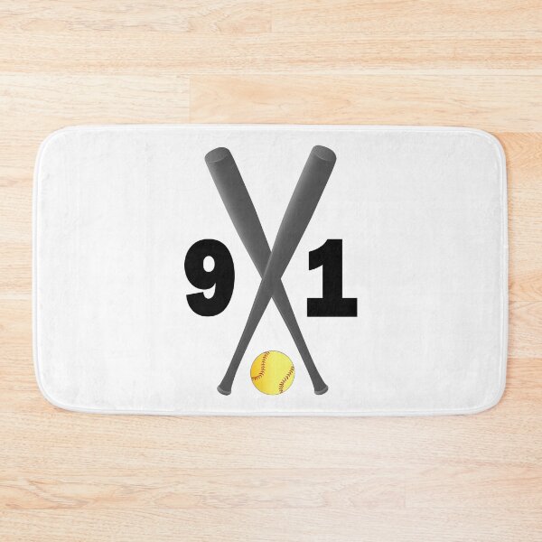 Item preview, Softball number 91 - ninety one with bats and ball designed and sold by AllShirts21.