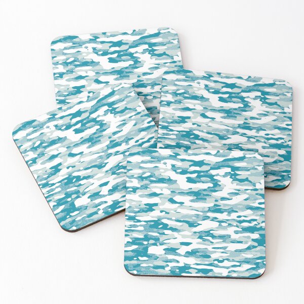 Item preview, Blue camouflage pattern mosaic style designed and sold by Destroyed-Pixel.