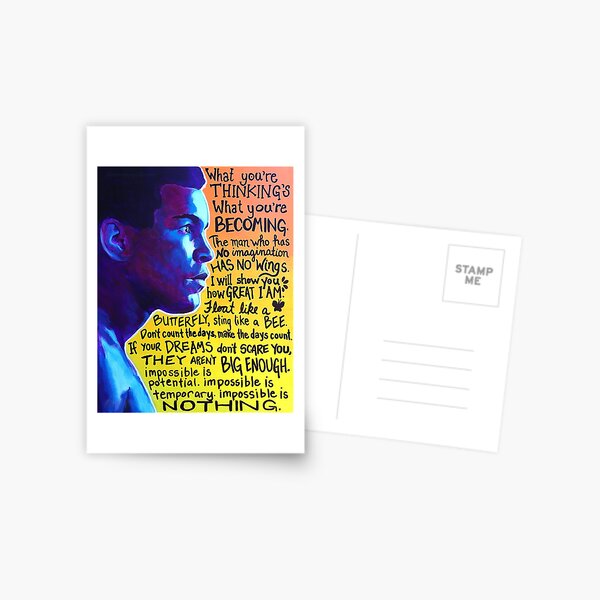 Muhammad Ali Legendary Quotes Art Postkarte