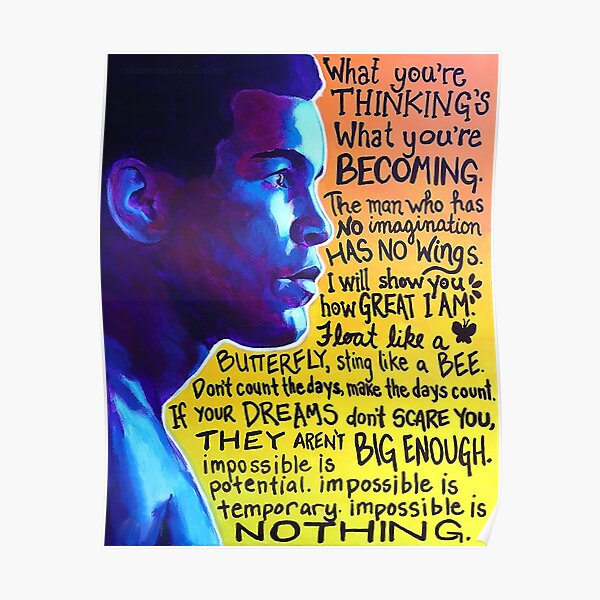 Muhammad Ali Legendary Quotes Art Poster