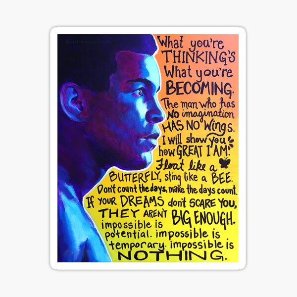 Muhammad Ali Legendary Quotes Art Sticker