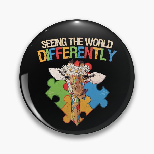 Item preview, Seeing The World Differently Autism Awareness Giraffe designed and sold by MerchK1ng.