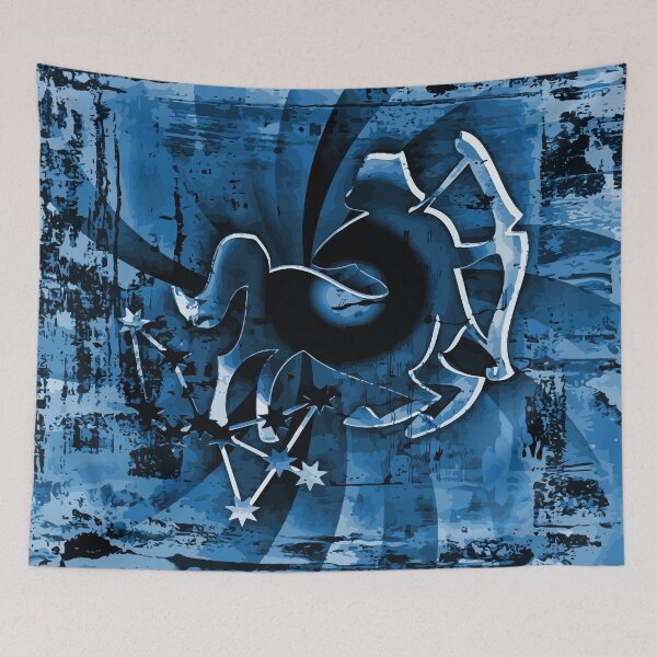 Item preview, Sagittarius zodiac sign in blue designed and sold by harietteh.