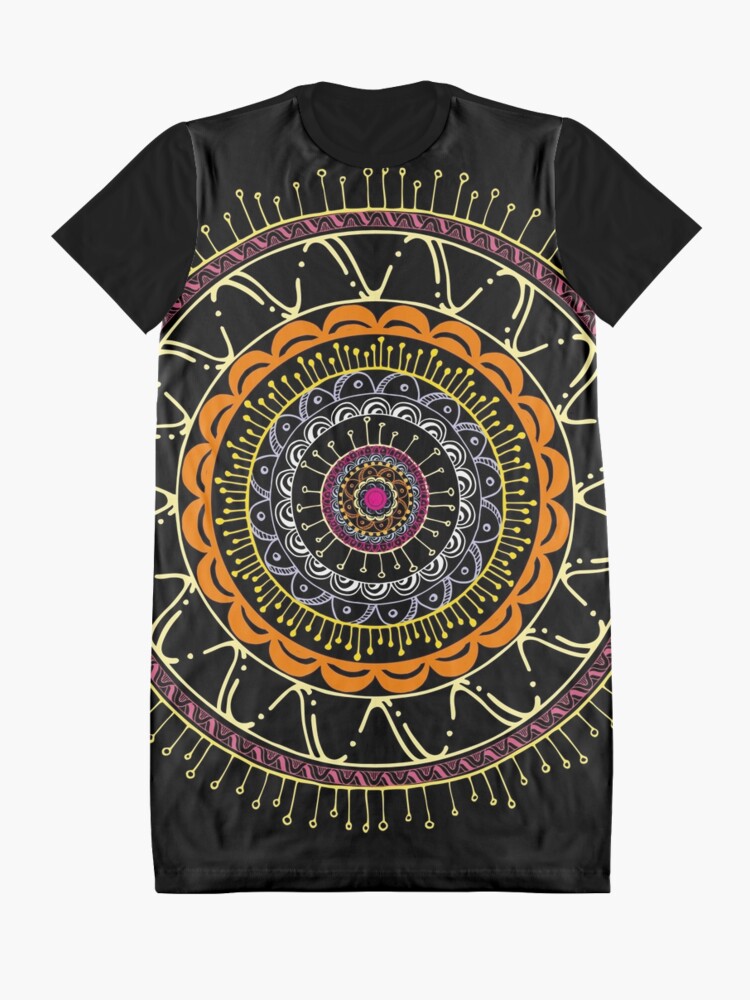 Vista alternativa de Vestido camiseta Mandala dark and colors
