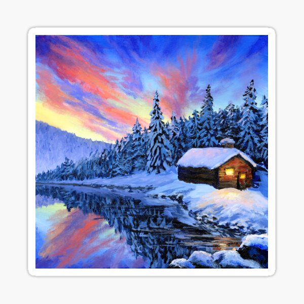 Item preview, Sunset at the Lake Cabin designed and sold by Steph Moraca.
