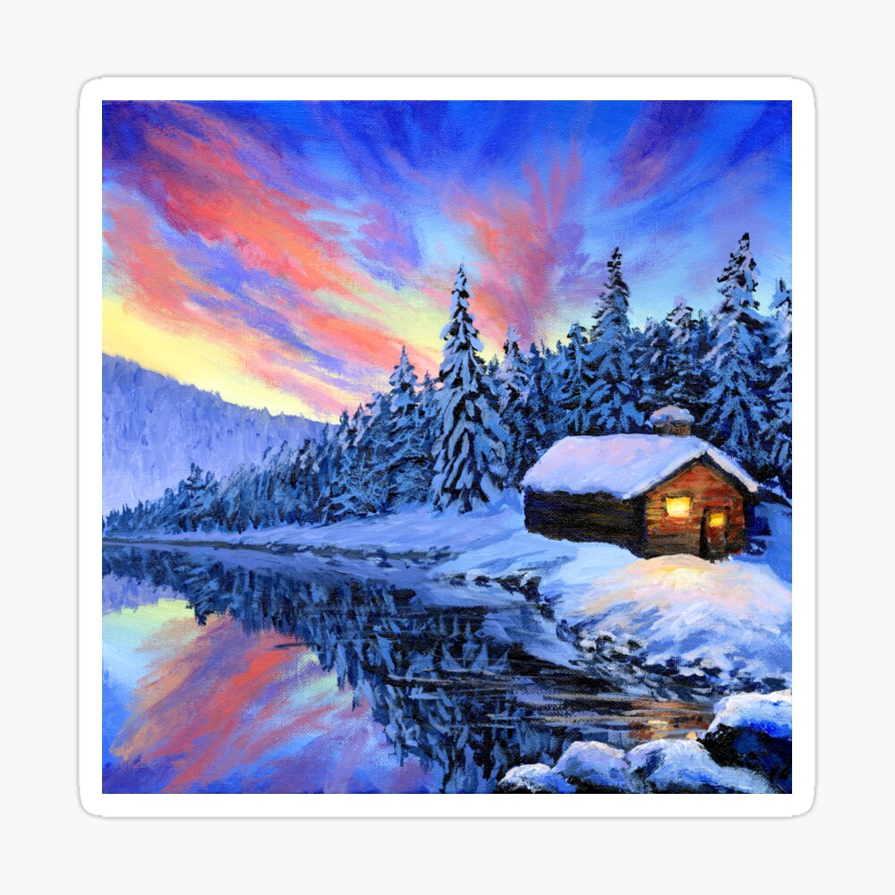 Sunset Over Brant Lake Print  Adirondack Summer Lake Life Camp Cabin Decor Vivid Art Print