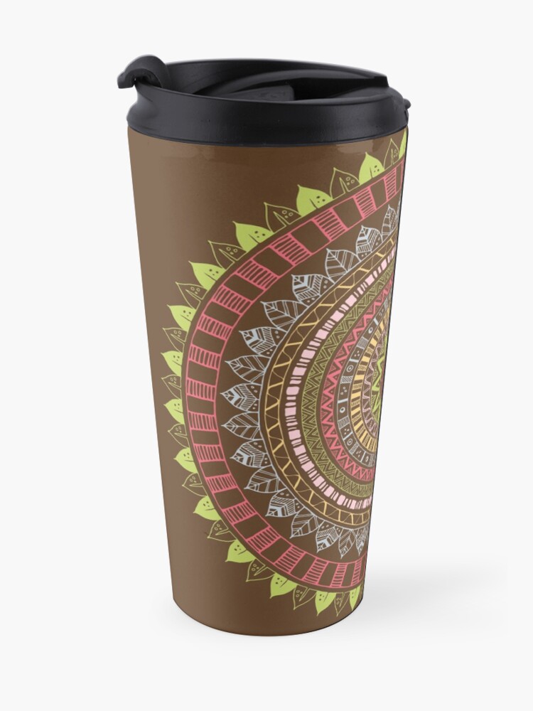 Vista alternativa de Taza de viaje Boho mandala