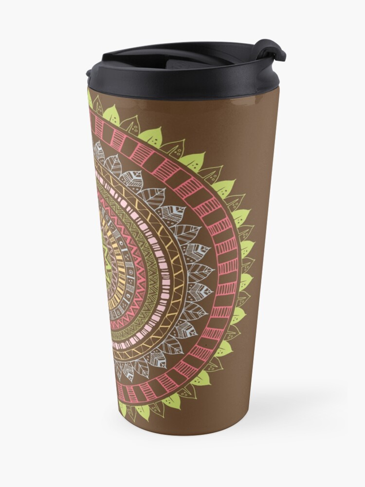 Vista alternativa de Taza de viaje Boho mandala