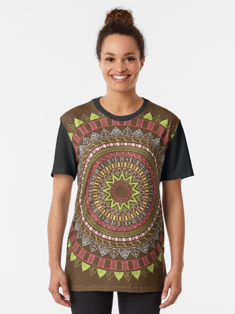 Vista alternativa de Camiseta gráfica Boho mandala