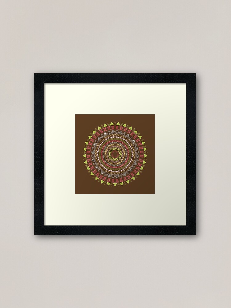 Vista alternativa de Lámina enmarcada Boho mandala