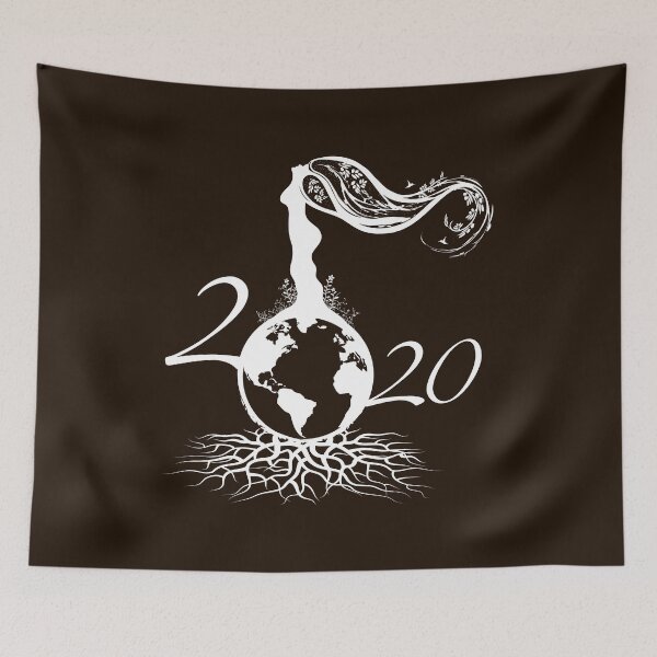 Item preview, Mother Earth 2020 - White Outline On Brown designed and sold by serenaking.