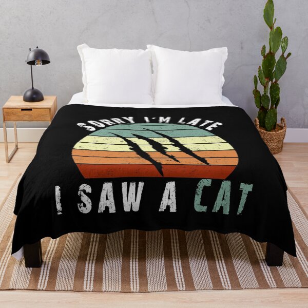 Item preview, Retro Vintage Lo siento, llego tarde vi un gato designed and sold by AnimaLovers.