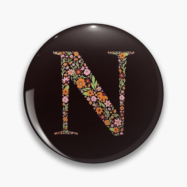 Item preview, Retro Floral Letter N designed and sold by zeljkica.