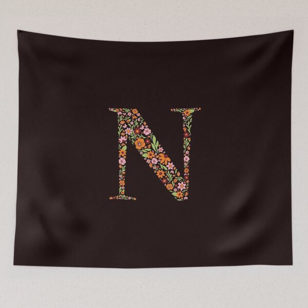 Item preview, Retro Floral Letter N designed and sold by zeljkica.