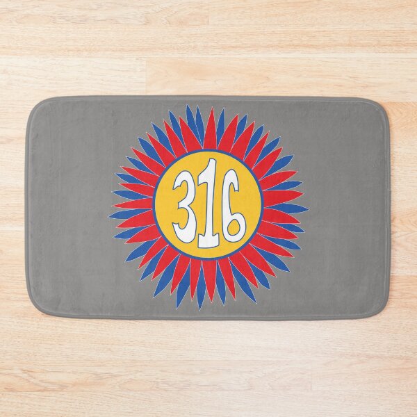 Item preview, Hand Drawn Kansas Sunflower 316 Area Code Crimson Blue designed and sold by itsrturn.