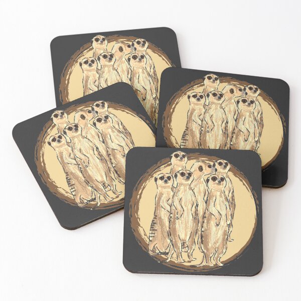 Item preview, Cute Artwork of a Mob of Alert Meerkats II designed and sold by JD's Shop.