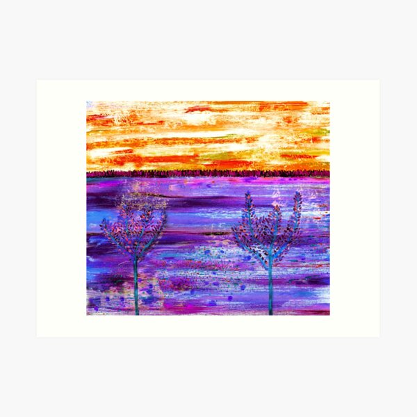Flower Field at Sunset Art Print