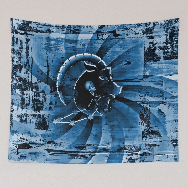 Artikelvorschau, Sternzeichen Steinbock in blau entworfen und verkauft von harietteh.