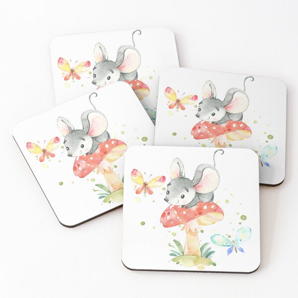 Artikelvorschau, Maus und Schmetterlinge entworfen und verkauft von KitsunePrints.