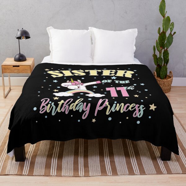 Item preview, Sister Of The 11th Birthday Princess 11 Year Old Unicorn Sis print designed and sold by Grabitees.
