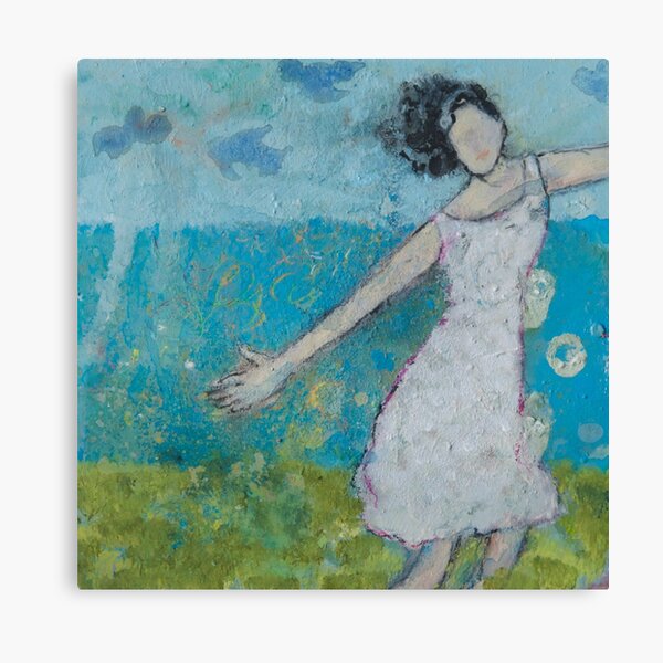 Happy Blue Happiness Freedom Joy Flying Vacation Vacation Season Seaside Sky Canvas Print