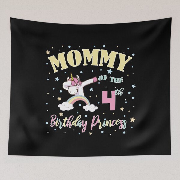Item preview, Mommy Of The 4th Birthday Princess - 4 Year Old Unicorn Mom print designed and sold by Grabitees.
