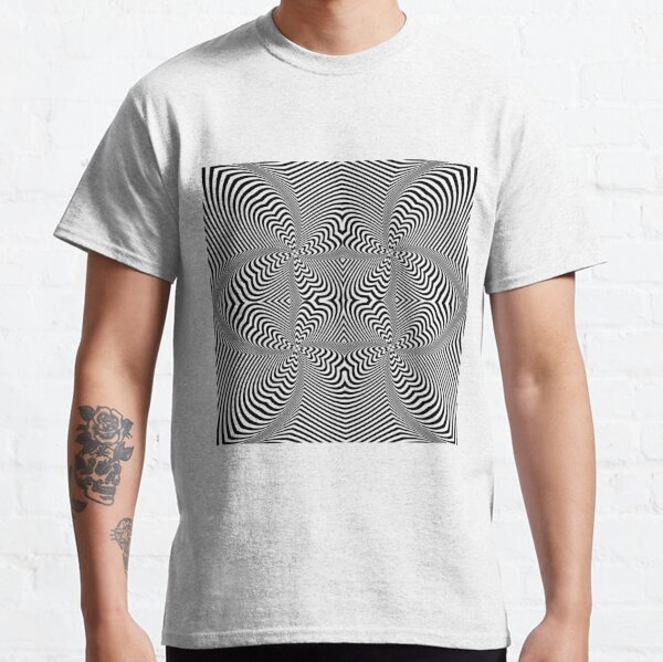 Psychogenic, hypnotic, hallucinogenic, black and white, psychedelic, hallucinative, mind-bending, psychoactive pattern Classic T-Shirt