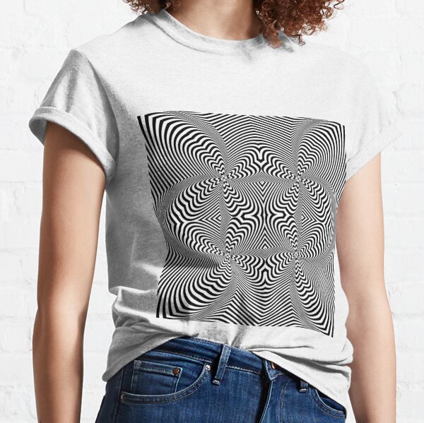 Psychogenic, hypnotic, hallucinogenic, black and white, psychedelic, hallucinative, mind-bending, psychoactive pattern Classic T-Shirt