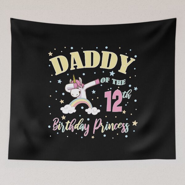 Item preview, Daddy Of The 12th Birthday Princess -12 Year Old Unicorn Dad graphic designed and sold by Grabitees.