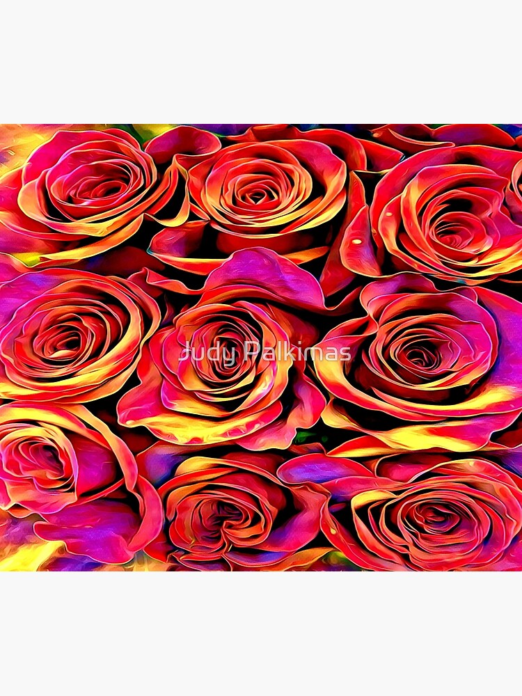 "Golden Red Roses" Poster for Sale by JudyPalkimas Redbubble