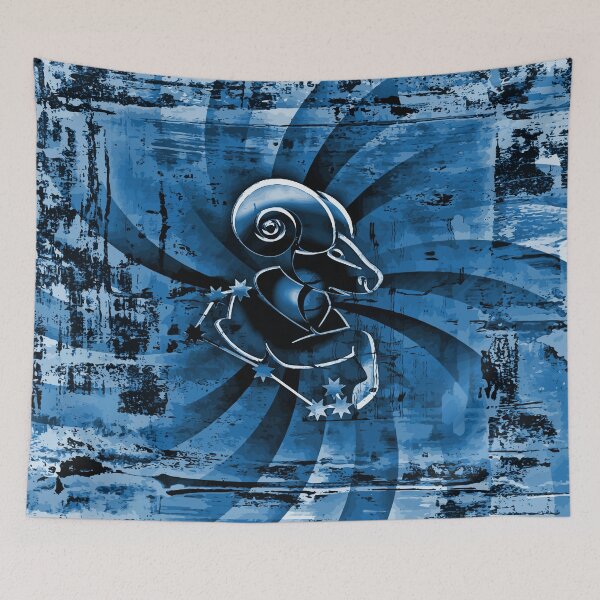 Artikelvorschau, Sternzeichen Widder in blau entworfen und verkauft von harietteh.