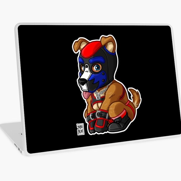 PLAYFUL PUPPY - BLUE RED MASK - BEARZOO SERIES Laptop Skin