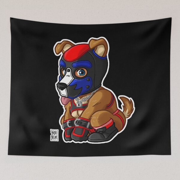 Item preview, PLAYFUL PUPPY - BLUE RED MASK - BEARZOO SERIES designed and sold by bobobear.