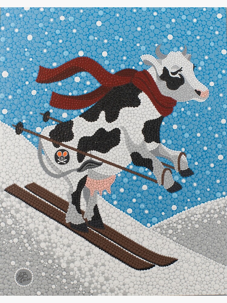 “Skiing Cow” Poster for Sale by Lbonazza | Redbubble