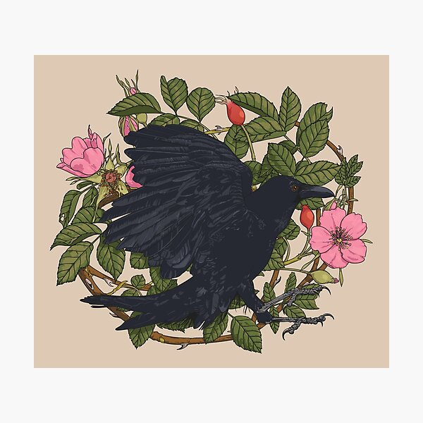 Item preview, Raven and roses designed and sold by Feroniae.