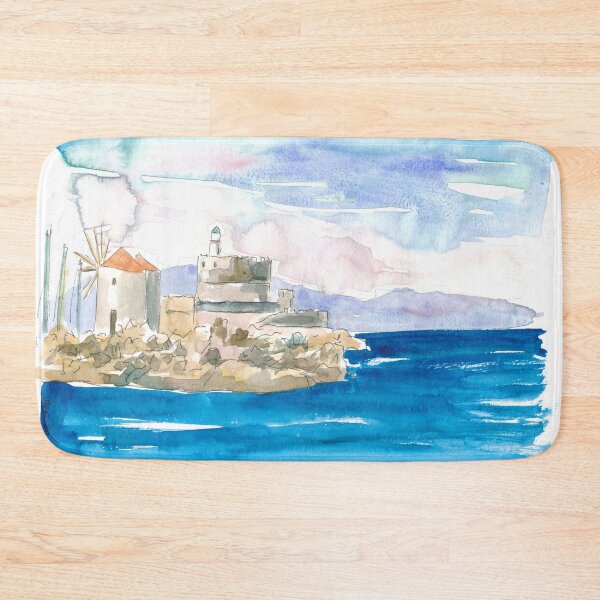 Item preview, Harbour Entry Rhodes Greece with Lighthouse designed and sold by artshop77.