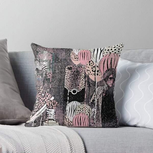 Item preview, Animal Print Pale Pink Black and Gray designed and sold by Overthetopsm.