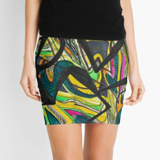 Multicoloured abstract design Mini Skirt