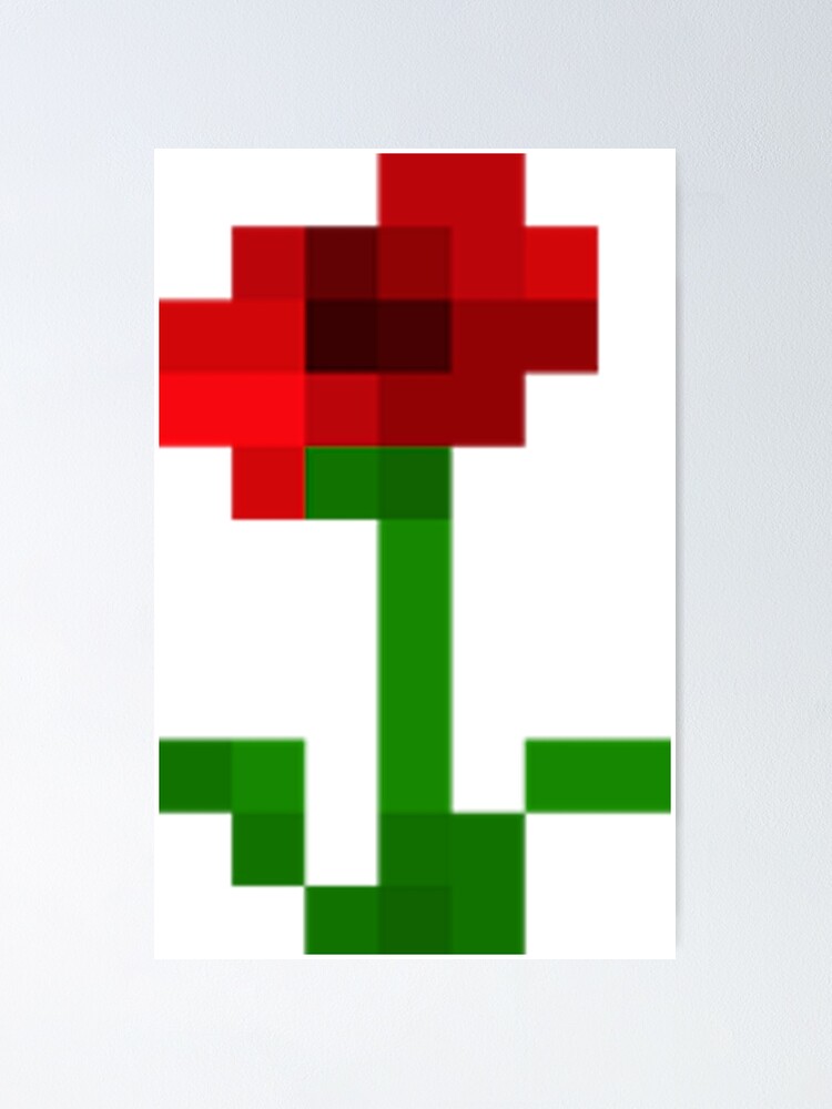 Red Minecraft Poppy Flower Poster By Tumblestwo Redbubble