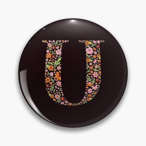 Item preview, Retro Floral Letter U designed and sold by zeljkica.
