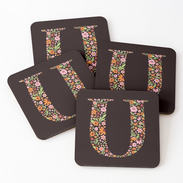 Item preview, Retro Floral Letter U designed and sold by zeljkica.