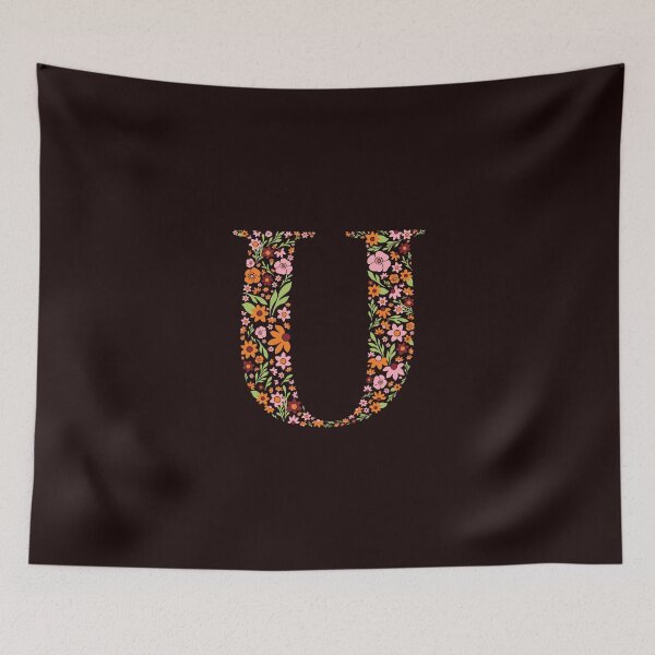 Item preview, Retro Floral Letter U designed and sold by zeljkica.