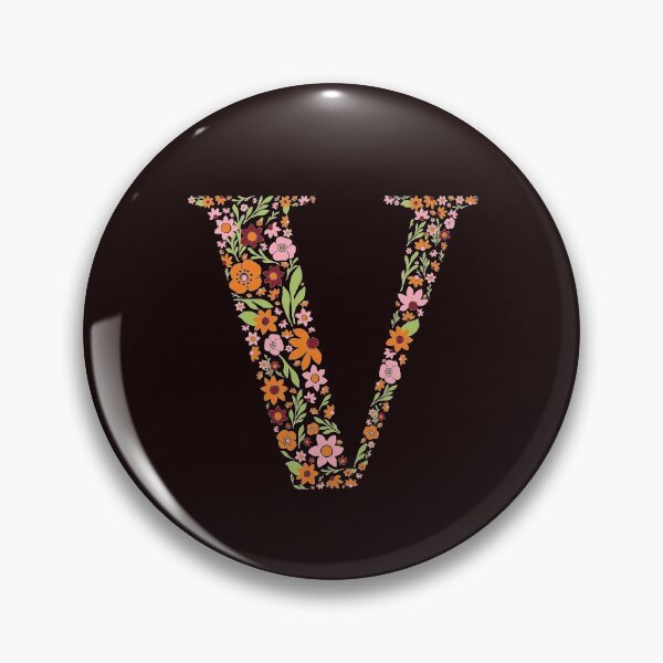 Item preview, Retro Floral Letter V designed and sold by zeljkica.