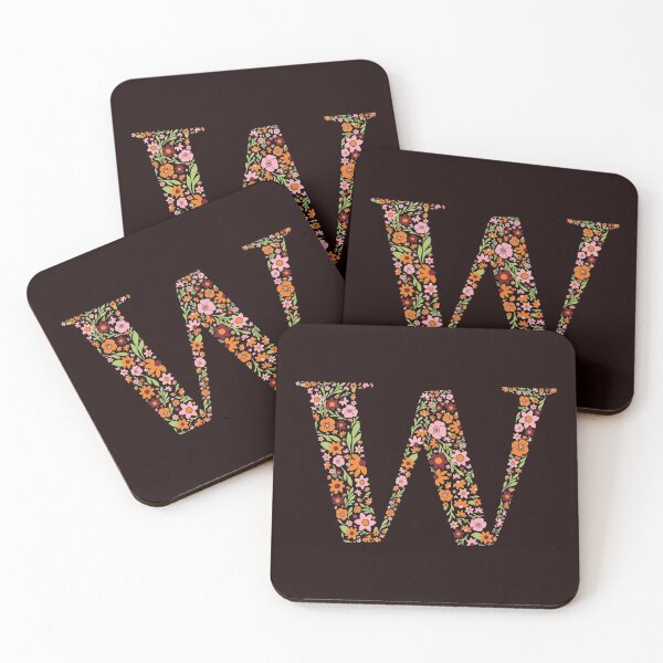 Item preview, Retro Floral Letter W designed and sold by zeljkica.