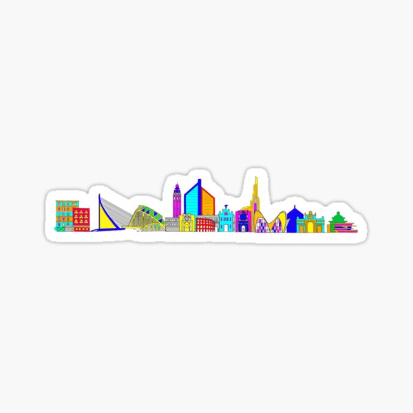 Skyline de Valencia Pegatina
