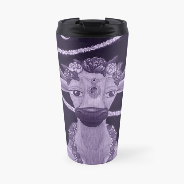 Vintage Cow Bride with Aquamarine Gemstone Indian Headpiece Travel Mug