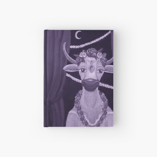 Vintage Cow Bride with Aquamarine Gemstone Indian Headpiece Hardcover Journal
