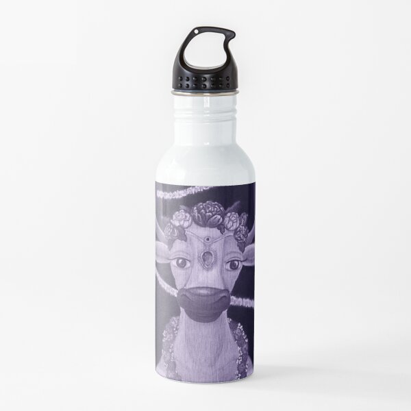 Vintage Cow Bride with Aquamarine Gemstone Indian Headpiece Water Bottle