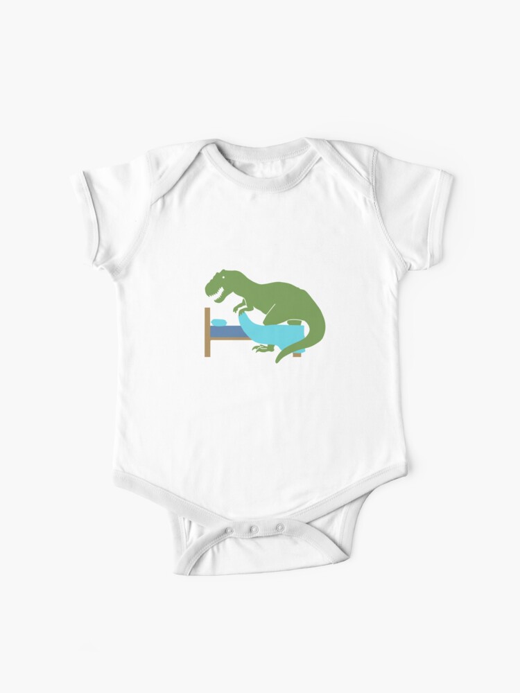 Dinosaurier Macht Sein Bett Baby Body Von Violetmorrison Redbubble